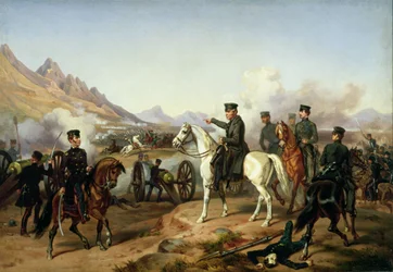 Generaal Zachary Taylor bij de Slag om Buena Vista in 1847